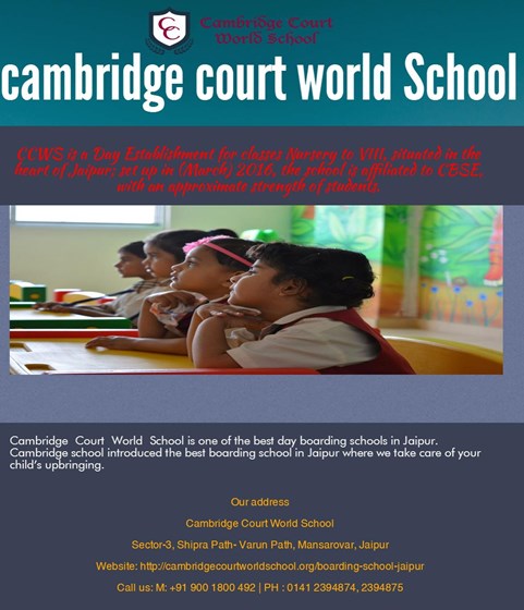 Day Boarding School In Jaipur: Cambridge Court World School 